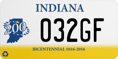 IN license plate 032GF