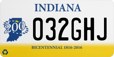 IN license plate 032GHJ