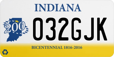 IN license plate 032GJK