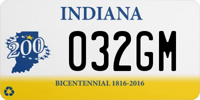 IN license plate 032GM