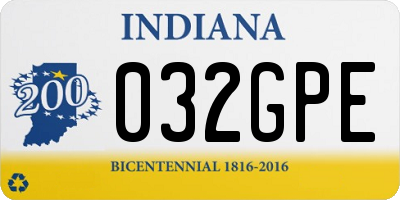 IN license plate 032GPE