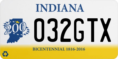 IN license plate 032GTX