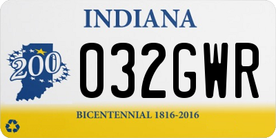 IN license plate 032GWR