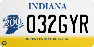 IN license plate 032GYR