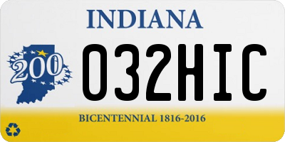 IN license plate 032HIC