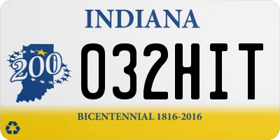 IN license plate 032HIT