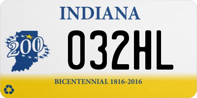 IN license plate 032HL