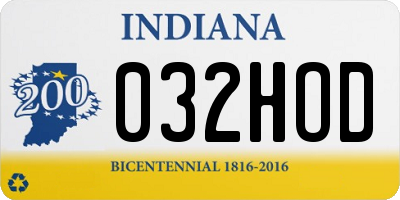 IN license plate 032HOD