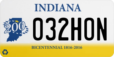 IN license plate 032HON
