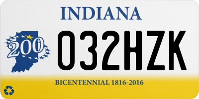 IN license plate 032HZK
