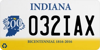 IN license plate 032IAX