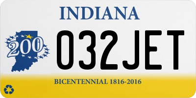 IN license plate 032JET