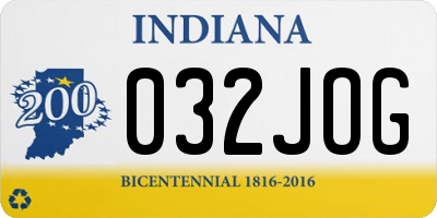IN license plate 032JOG