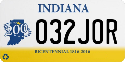 IN license plate 032JOR