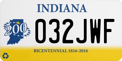 IN license plate 032JWF
