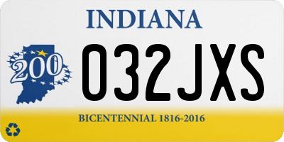 IN license plate 032JXS