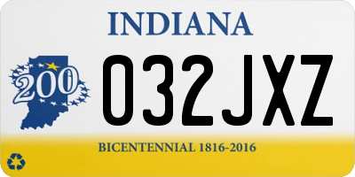 IN license plate 032JXZ