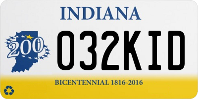 IN license plate 032KID