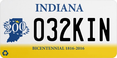 IN license plate 032KIN