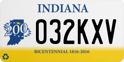 IN license plate 032KXV