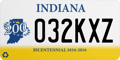 IN license plate 032KXZ