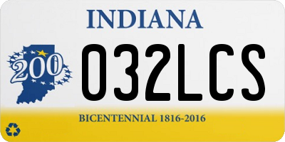 IN license plate 032LCS