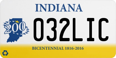 IN license plate 032LIC