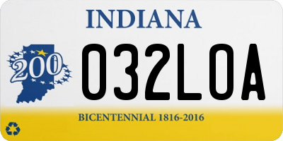 IN license plate 032LOA