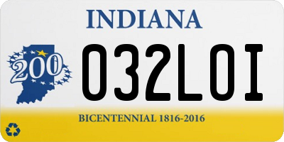 IN license plate 032LOI