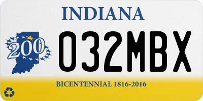 IN license plate 032MBX