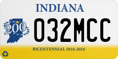IN license plate 032MCC