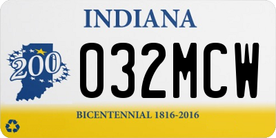 IN license plate 032MCW