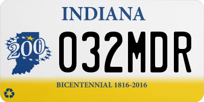 IN license plate 032MDR