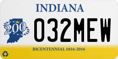 IN license plate 032MEW