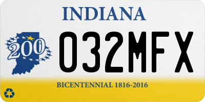 IN license plate 032MFX