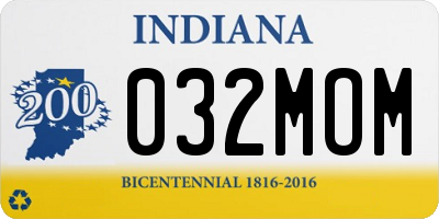 IN license plate 032MOM