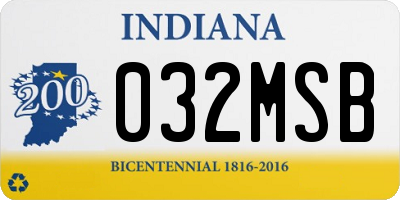IN license plate 032MSB