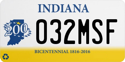 IN license plate 032MSF