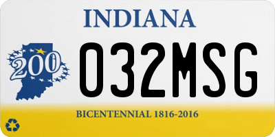 IN license plate 032MSG