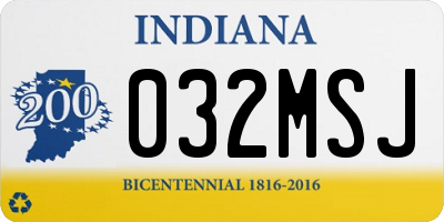 IN license plate 032MSJ
