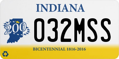 IN license plate 032MSS