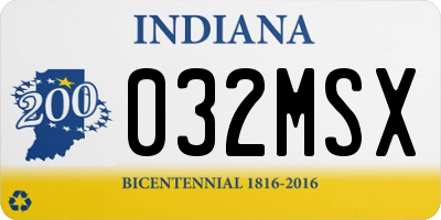 IN license plate 032MSX