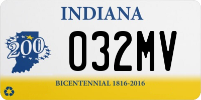 IN license plate 032MV