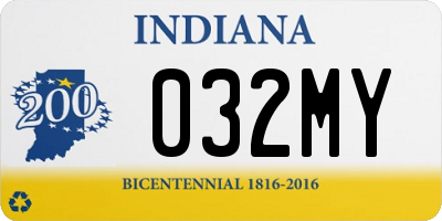 IN license plate 032MY