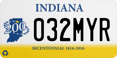 IN license plate 032MYR