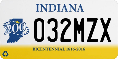 IN license plate 032MZX
