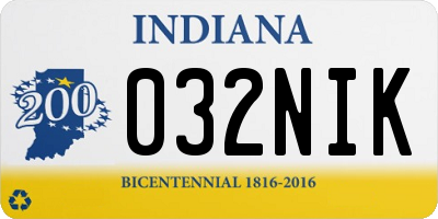IN license plate 032NIK