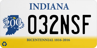 IN license plate 032NSF