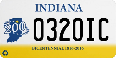 IN license plate 032OIC