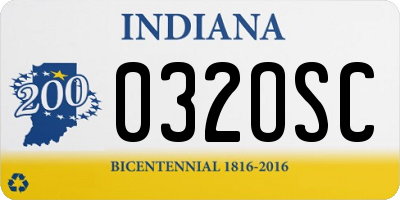 IN license plate 032OSC